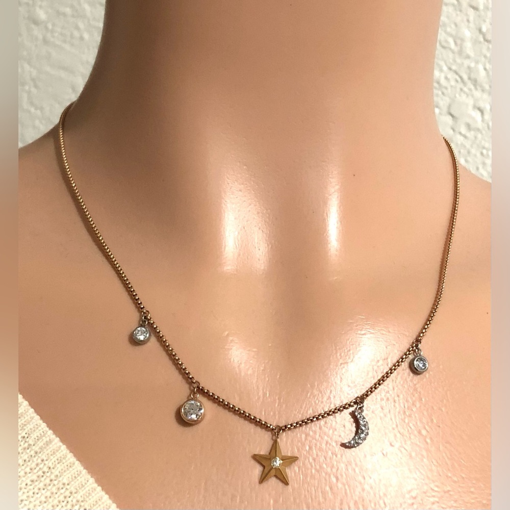 Michael Kors Gold Necklace with Sparkling Accent